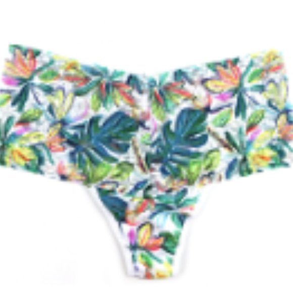 Hanky Panky Other - Hanky Panky stretch lace high waist retro thong panty palm springs floral print